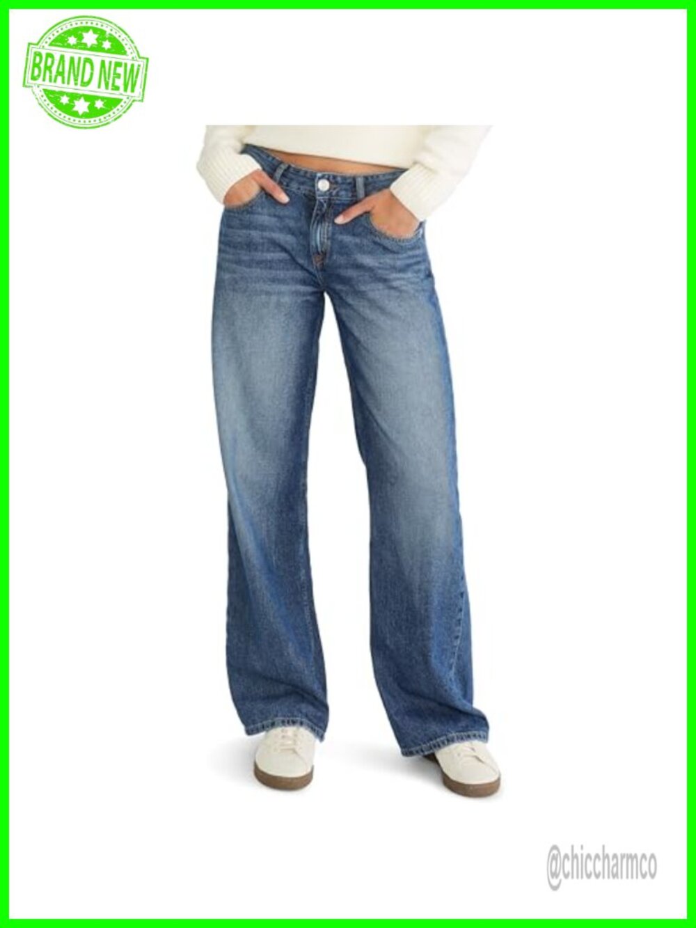 Baggy Wide Leg Low Rise Jeans Rigid Denim